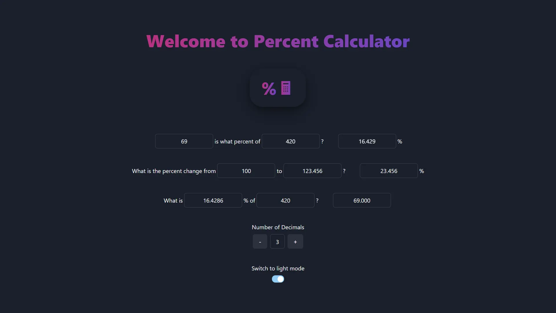 Percent Calculator